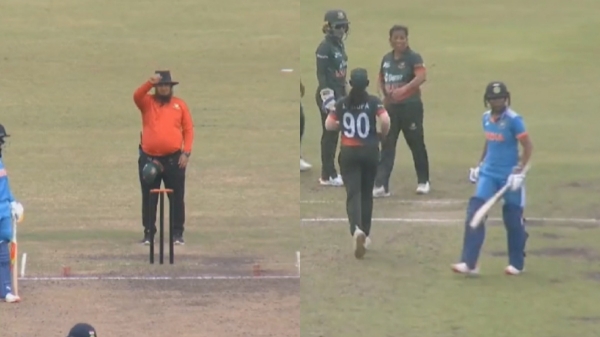 Harmanpreet kaur angry moment after umpire gives wrong decision