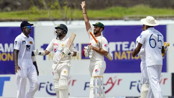Pakistan won by 4 Wickets against Srilanka and this is their first test win after one year Pakistan won by 4 Wickets against Srilanka and this is their first test win after one year