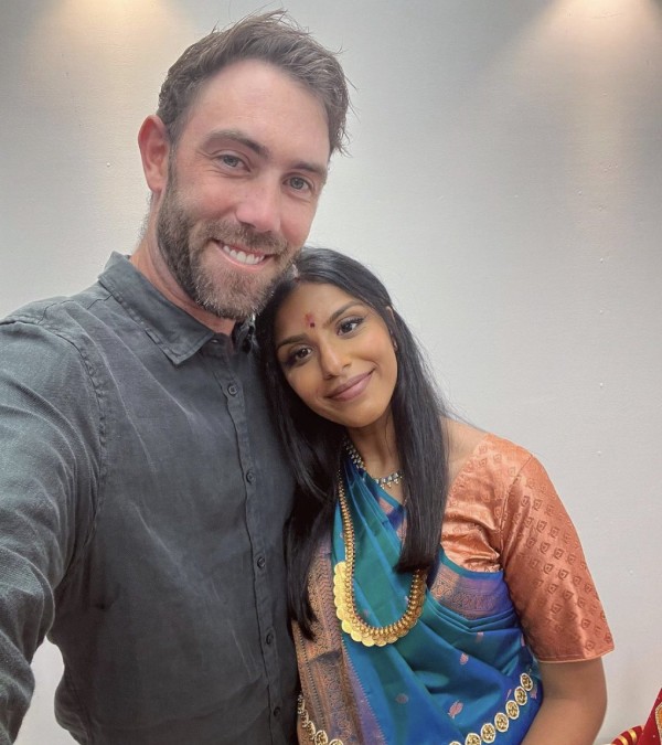 Australian cricketer Glenn Maxwell and his wife vini raman baby showers function