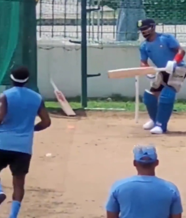 Virat kohli bizarre reaction after Hardik pandya stares him in practice session 