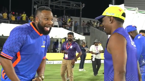 Fun Banter between Bravo and Pollard video after the MLC Qualifier 2nd Match in Trending in Social Media 