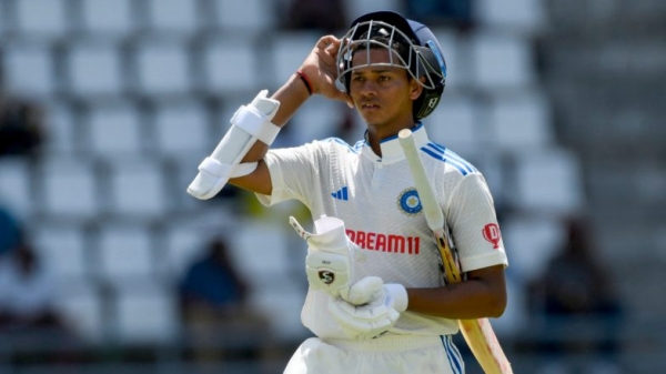 Young Cricketer Yashasvi Jaiswal got out fot 171 Runs against West Indies at Dominica 