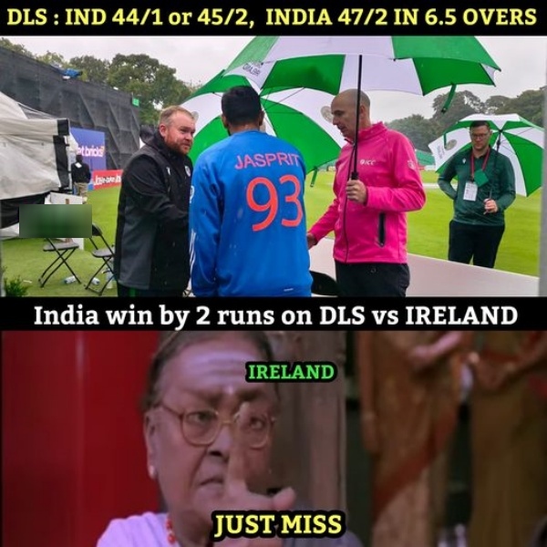 Fantastic memes from Social media after india won by 2 runs against ireland and Bumrah Come back 