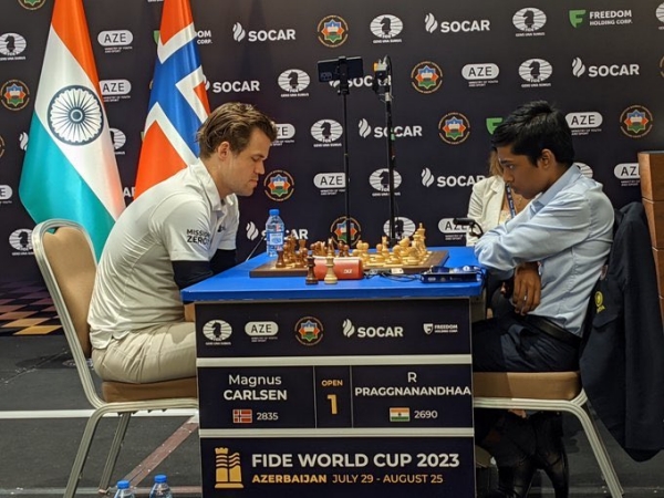 chess world cup 2023 - Magnus carlsen beat pragganandhaa and won the championship 