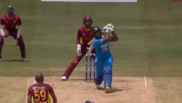 sanju samson powerful hitting made india goes past big score vs wi 3rd odi 