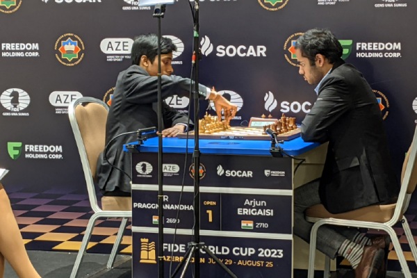FIDE Chess world cup - Praggnandhaa came late for final rapid round and wins the game 