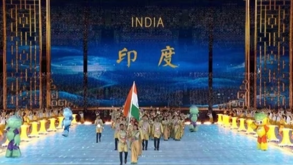 India flag bearers march in Asian Games 2023 opening ceremony 
