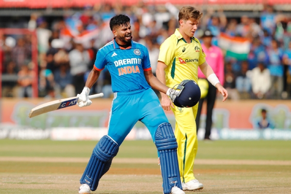 After reaching the century, Shreyas Iyer suffered a cramp in his Left fore arm in the second ODI against Australia 