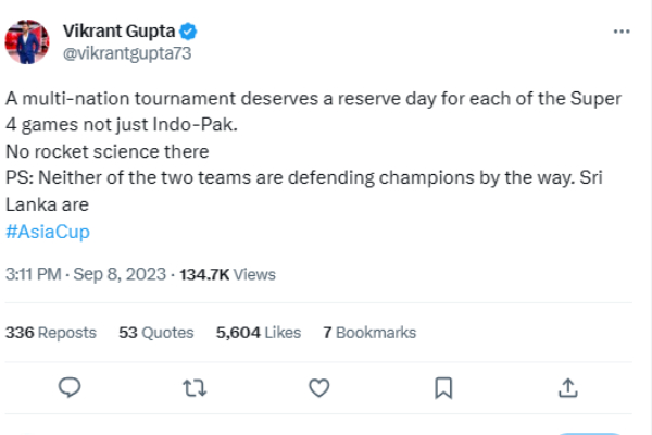 Asia Cup 2023 : Sri Lanka, Bangladesh unhappy over reserve day