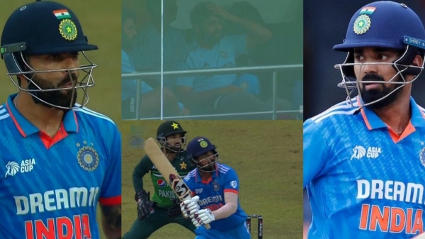 IND vs PAK : Rohit Sharma, Kohli stunned by KL Rahuls six 