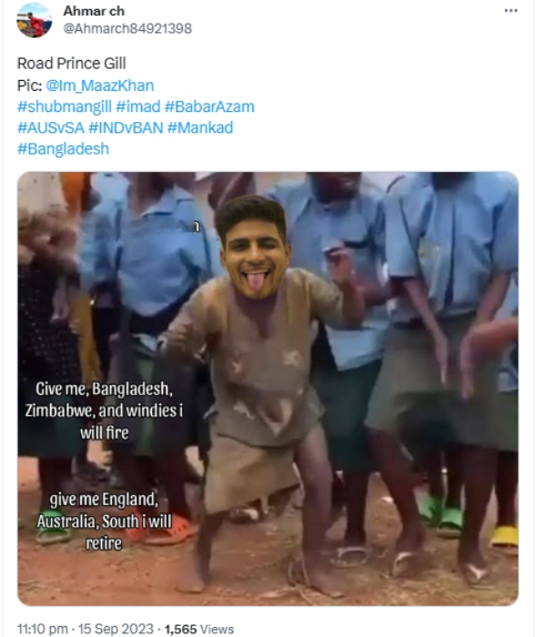 Pakistan fans says Shubman Gill is Road prince after India vs Australia 2nd ODI