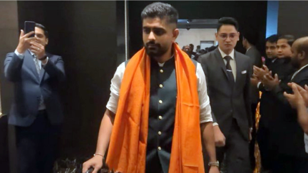 ICC World cup 2023 - Saffron shawl welcomes to babar azam created controversy
