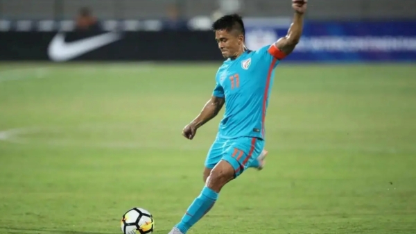 With the fantastic penalty shot Goal from sunil chetri, India defeat Bangladesh by 1-0 in Asian Games 2023