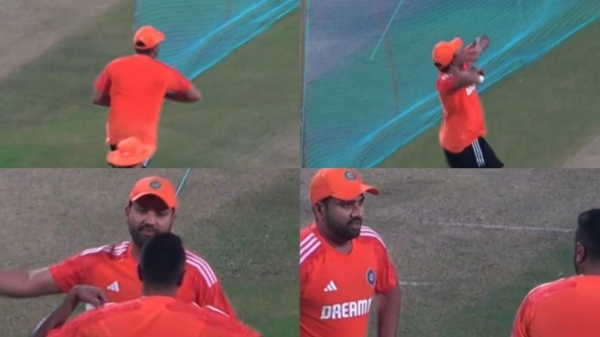IND vs BAN: Rohit Sharma bowling off spin during the Practice ahead of the Bangladesh game 