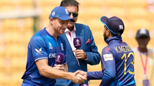 England won the toss and chose to bowl against Srilanka at Bangalore in the World Cup 2023 