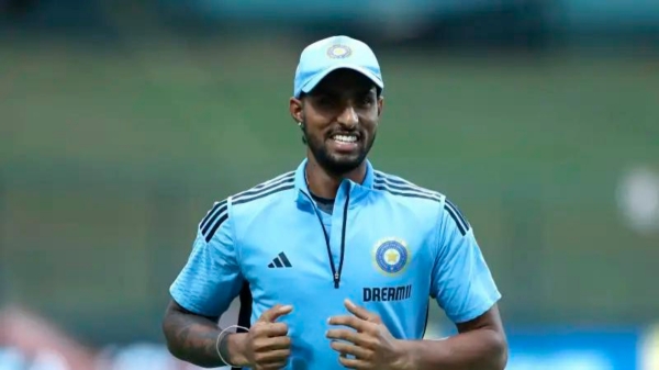 Tilak Varma special celebration for his mother after scoring a fifty against Bangladesh in Asian Games 2023 