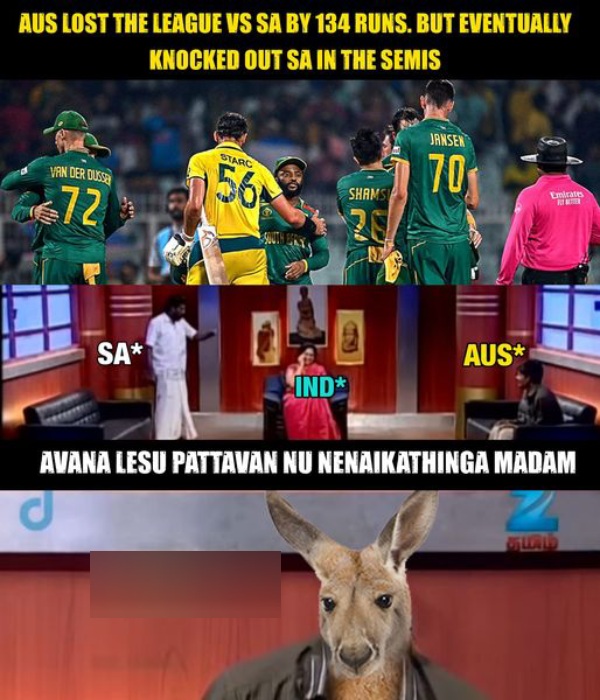 Fantastic memes from Social Media after Australia won by 3 wickets againt south africa in the Semi finals of icc 50 over world cup 