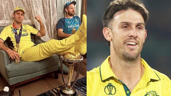 INDIA vs AUSTRALIA FINAL : Fans Questioning Can Mitchell Marsh put his feet on Ashes Cup same like World Cup 