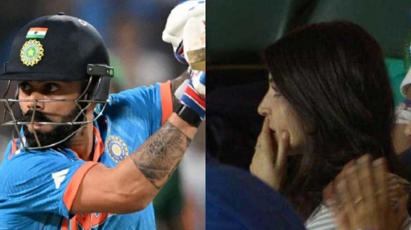 Anushka Sharma thanked God after Virat Kohli escapted from LBW appeal against New Zealand in Semi Finals in ICC 50 Over World Cup 