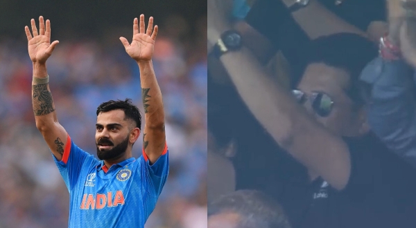 Ind vs NZ - Virat kohli gives massive respect to sachin and gives kisses to his wife 