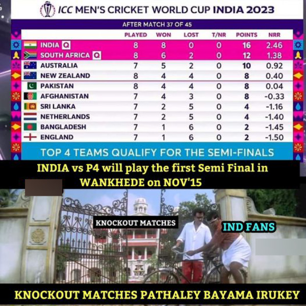 IND vs RSA: Fantastic memes from Social Media after India defeats South Africa by 243 Runs in World Cup 2023 