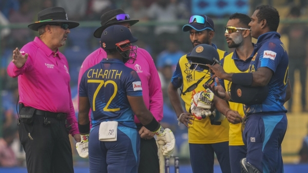 Umpires Gives Explaination about why he gives timed out to Angelo mathews 