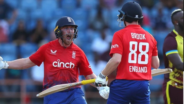 WI vs ENG : Harry Brook scored 21 runs in last over and England beat West Indies in 3rd T20I match. 