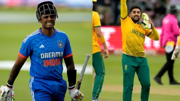 IND vs SA 2nd T20 : Tabraiz Shamsi shoe celebration after Suryakumar Yadav wicket IND vs SA 2nd T20 : Tabraiz Shamsi shoe celebration after Suryakumar Yadav wicket