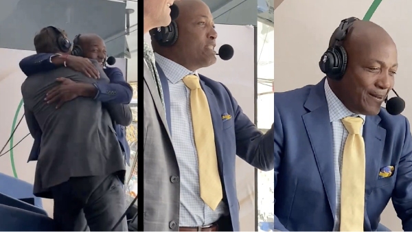 AUS vs WI : Brain Lara is in tears in the commentary box after West Indies won by 8 runs against Australia at Gabba 