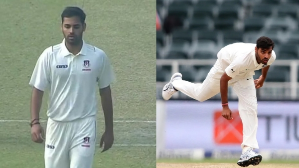 Indian Player Bhuvneshwar Kumar gets a five wicket haul against Bengal in the Ranji Trophy 2023-24 