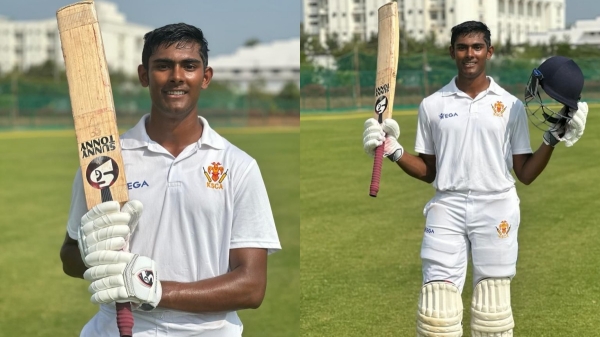 Karnataka u19 Player Prakhar chaturvedi scored 404 runs in coach Behar final vs mumbai 