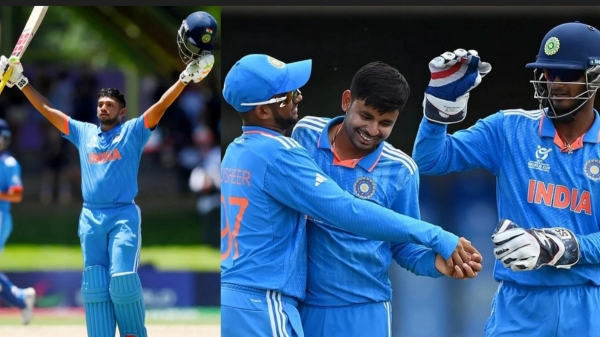 Under U19 World Cup : Musheer Khan hit century as India beat New Zealand by 214 runs 