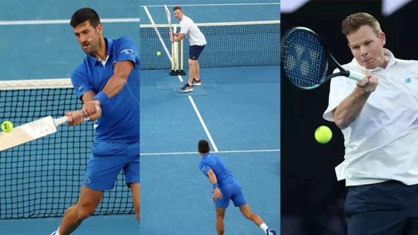 Australian open 2024 Tennis Legend Djokovic Played cricket and smith shines in tennis