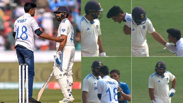 India vs England Test Series : A Virat Kohli fan takes blessings from Rohit Sharma India vs England Test Series : A Virat Kohli fan takes blessings from Rohit Sharma