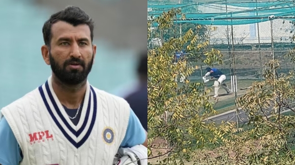 India vs England - Pujara took part in net practice alone while india playing in ground
