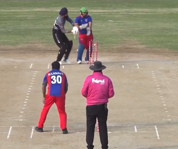 Watch the video how ball turned and strucks stump in kuwait t20 match