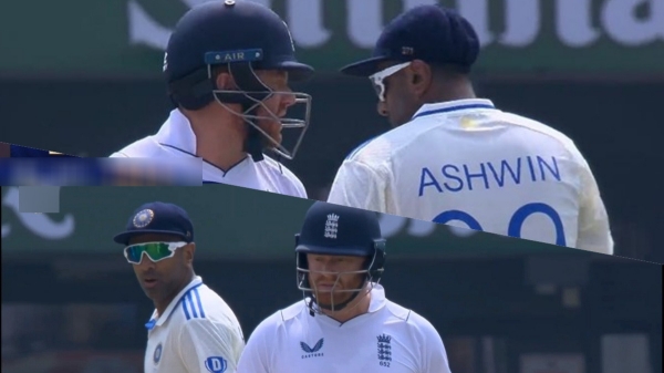 India vs England : Ravichandran Ashwin sledges Johnny Bairstow ahead of second test victory 