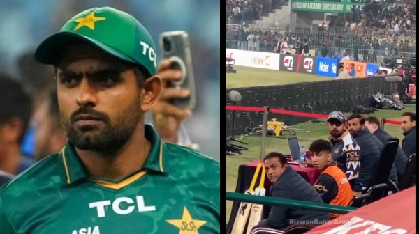 Pakistan Star batsmen Babar Azam lost his cool and threatens fans to hit them with water bottles 
