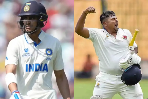  India vs England : Sarfaraz Khan breaks Shubman Gill record in batting average on debut 