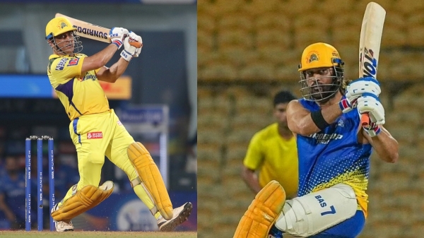 IPL 2024 - MS Dhoni hitting massive helicopter shots in csk camp