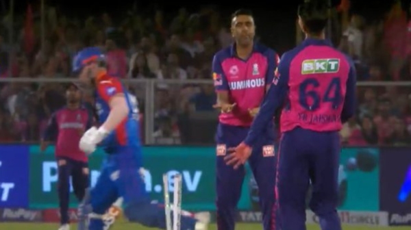 IPL 2024 - R Ashwin scolds Jaiswal after he failed to collect ball in RR vs DC Match
