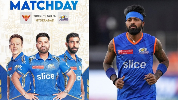 IPL 2024 SRH vs MI Mumbai Indians uses Rohit sharma in poster and neglects Hardik Pandya