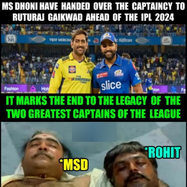 CSK vs RCB Fantastic Memes from Social Media after MS Dhoni handed over the CSK Captaincy to Ruturaj Gaikwad ahead of IPL 2024
