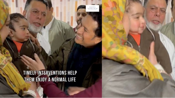 How sachin tendulkar brings smile to children face in kashmir