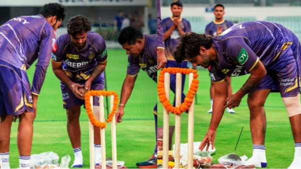 IPL 2024 KKR team and administration made pooja in the Kolkata Stadium ahead of the IPL Practice camp