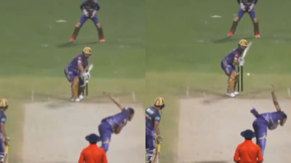 IPL 2024 Rinku Singh hits a six with a flick shot against KKR most expensive player Mitchell Starc in a Practice Match