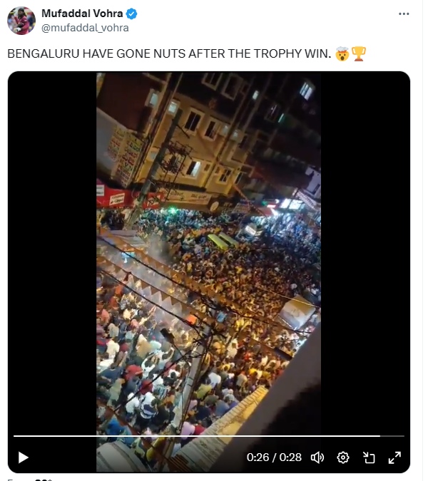 RCB WPL Champion - Bangalore fans celebrating the historic win