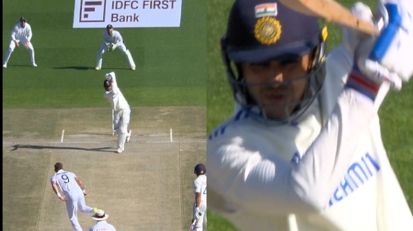 India vs England - Shumban gill hits straight six off anderson ball