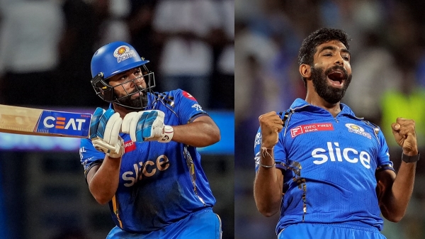 IPL 2024 MI vs RCB Rohit Sharma Jasprit Bumrah unexpectedly caught on camera