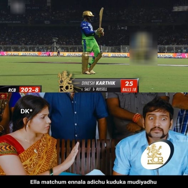 IPL 2024 KKR vs RCB Match Fantastic memes from Social media after rcb lost by 1 runs against kkr at Kolkata